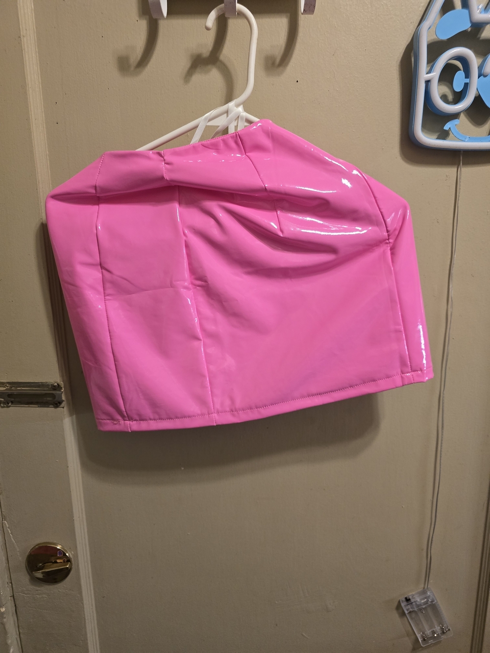 Bright Pink Vinyl Mini Skirt